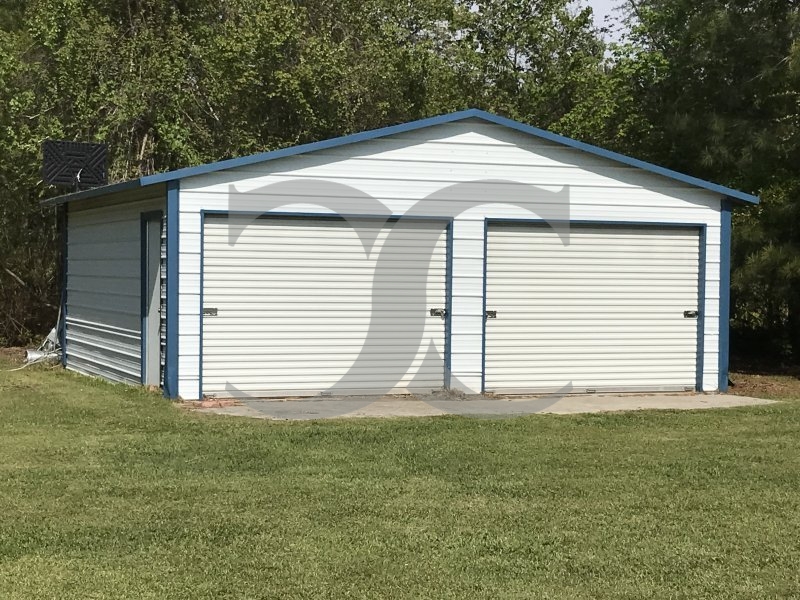 Metal Garage | Boxed Eave Roof | 20W x 21L x 8H | 2 Bays Metal Garage | Boxed Eave Roof | 20W x 21L x 8H | 2 Bays
